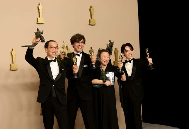 Image for article titled The Oscars Belonged to Minus One&#39;s Tiny, Golden Godzilla