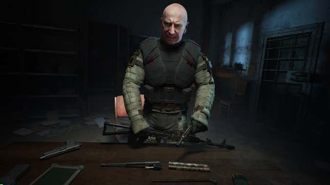 A press screenshot for Stalker 2: Heart of Chornobyl featuring a military commander.