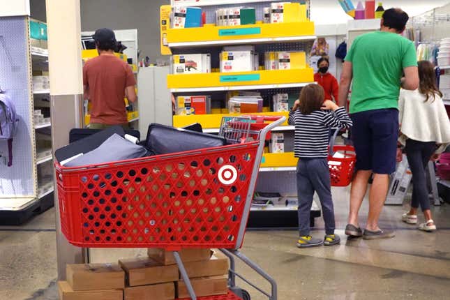 Customers shop at a Target in Chicago, Illinois.