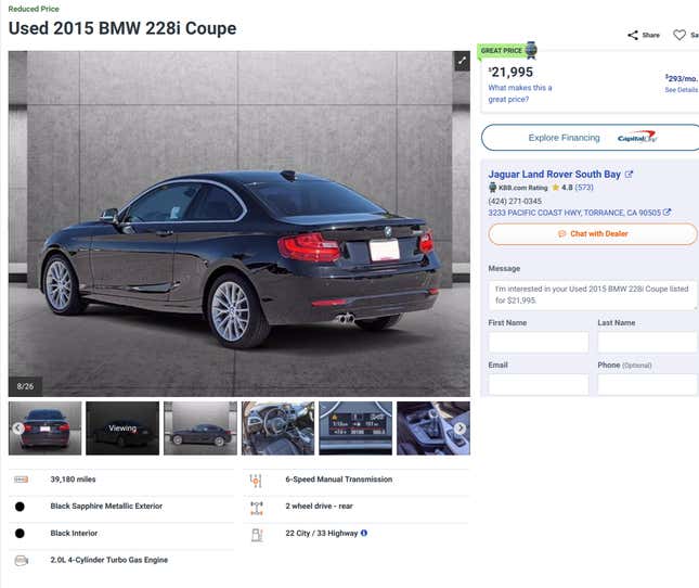 Image for article titled A Reminder That You Can Buy A BMW 2 Series With A Manual For Less Than A New Miata
