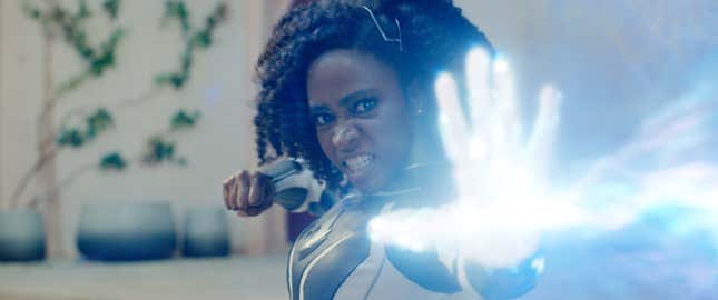 Teyonah Parris als kapitein Monica Rambeau in The Marvels van Marvel Studios.