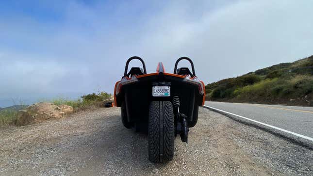 A shot from behind a slingshot