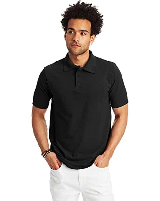 Hanes Mens Pique Short Sleeve Polo Shirt, Now 36% Off
