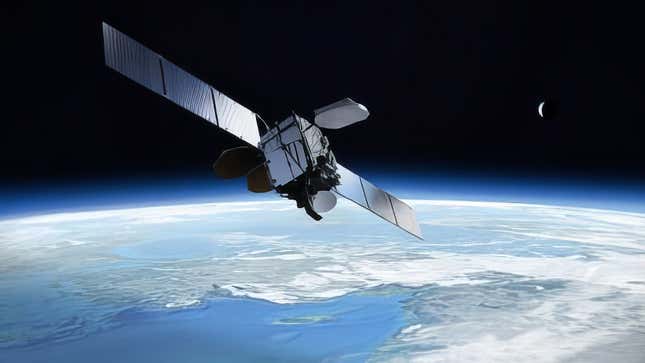 An artist's impression of the Intelsat 33e in orbit