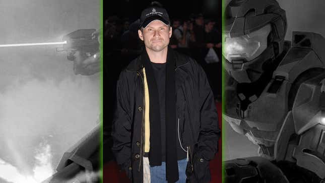 Christian Slater smirks at the Halo 3 launch party. 