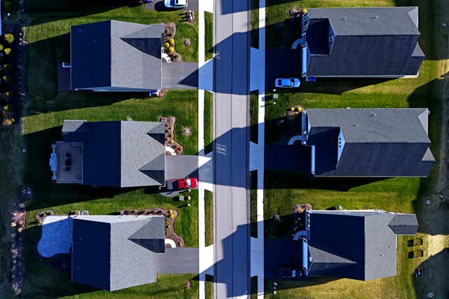 A housing development in Middlesex, Pa., is shown on Friday, March 29, 2024. Holding out for more attractive mortgage rates could give homebuyers some financial breathing room.(AP Photo/Gene J. Puskar)