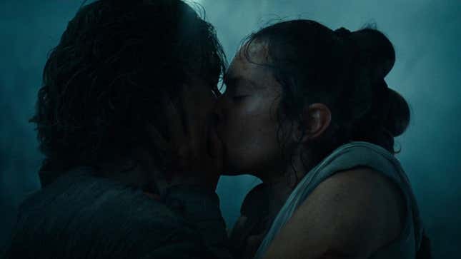 Ben and Rey kiss.