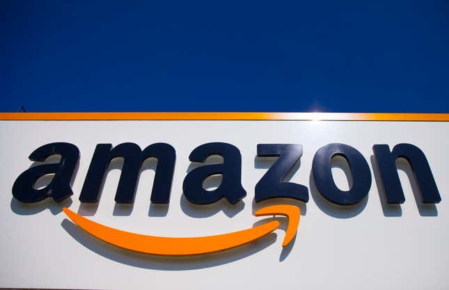 FILE - The Amazon logo is seen in Douai, northern France, Thursday, April 16, 2020. Amazon said Wednesday, April 3, 2024, it&#39;s cutting hundreds of jobs in its cloud computing unit AWS as part of a strategic shift. (AP Photo/Michel Spingler, File)