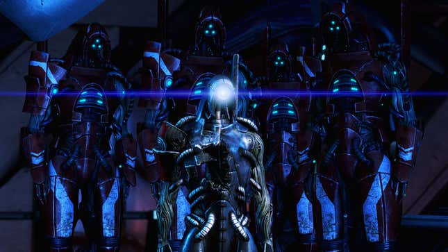 Legion stands with a group of Geth.