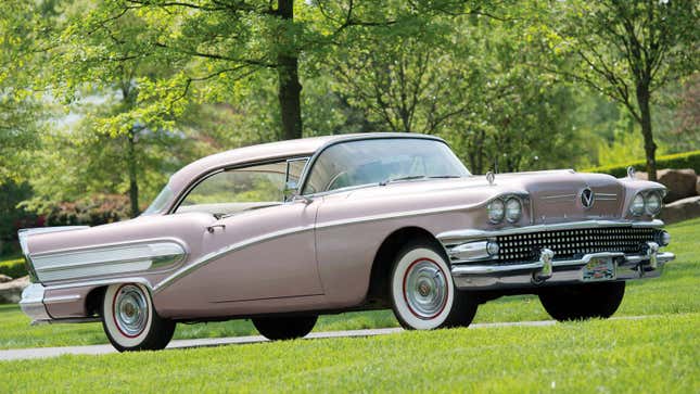 A photo of a pale pink Buick Special. 