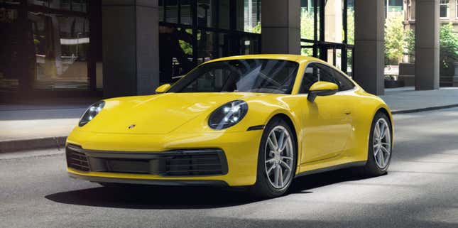 The 2022 Porsche 911 Carrera in Racing Yellow.