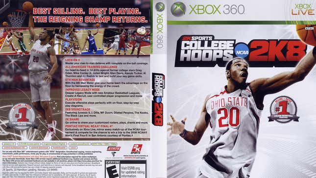 The front and back cover of college hoops 2k8