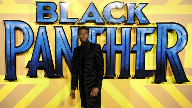 Actor Chadwick Boseman, who played the titular Black Panther, arrives at the premiere in London in February 2018. Boseman died of cancer before the next Blank Panther film.