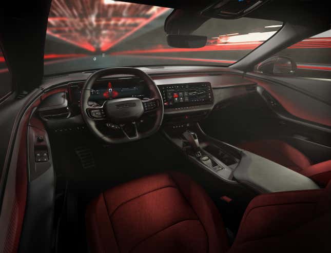 Black and red interior of a 2024 Dodge Charger Daytona EV