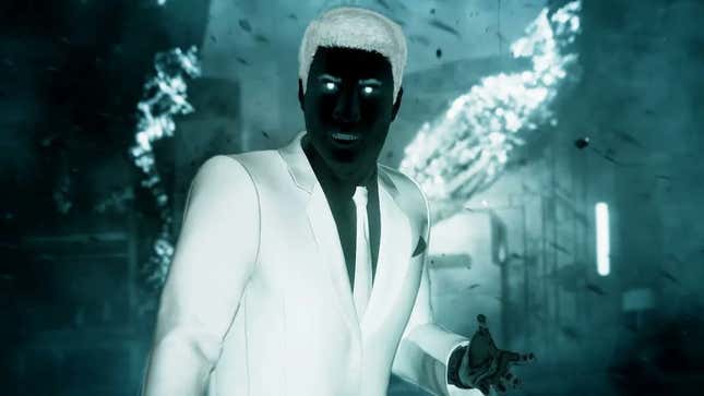 Mister Negative staring menacingly