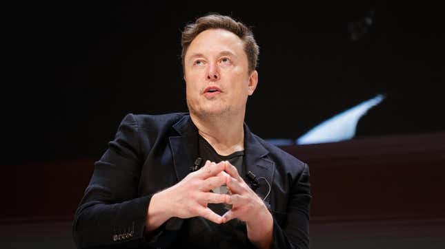 Chief Technology Officer of X Elon Musk speaks onstage during the "Exploring the New Frontiers of Innovation: Mark Read in Conversation with Elon Musk" session at the Lumiere Theatre during the Cannes Lions International Festival Of Creativity 2024 - Day Three on June 19, 2024 in Cannes, France.