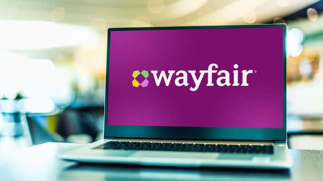 Wayfair logo on laptop