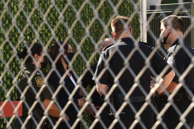 Vice President Kamala Harris tours the El Paso US Customs and Border Protection Central Processing Center, on June 25, 2021 in El Paso, Texas. 