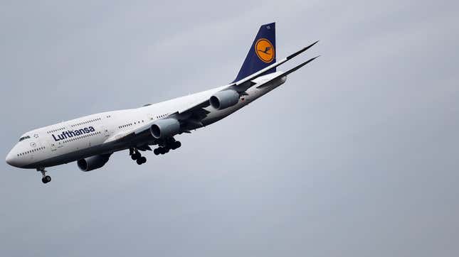A Lufthansa-operated Boeing 747