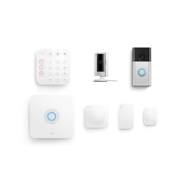 Image for article titled Ring Alarm 5-Piece Kit with Ring Battery Doorbell and Ring Indoor Cam 2nd Gen, Now 50% Off