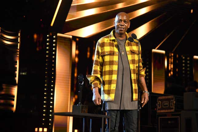 Dave Chappelle speaks onstage during the 36th Annual Rock &amp; Roll Hall Of Fame Induction Ceremony at Rocket Mortgage Fieldhouse on October 30, 2021, in Cleveland, Ohio.