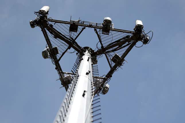 FILE _ A cellular phone tower is shown on Monday, May 22, 2017 in High Ridge, Mo. A number of Americans are dealing with cellular outages Thursday, Feb. 22, 2024, on AT&amp;T, Cricket Wireless, Verizon, T-Mobile and other service providers, according to data from Downdetector. (AP Photo/Jeff Roberson)