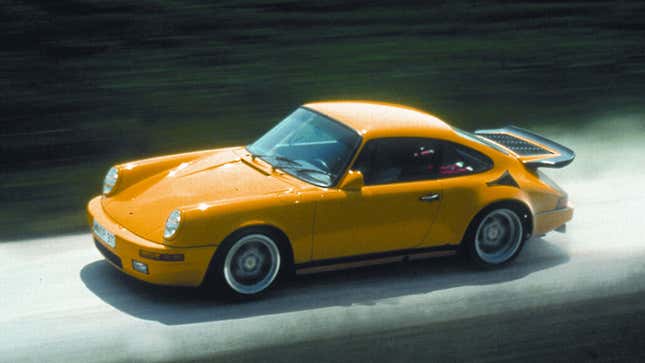 A photo of a yellow RUF CTR Yellowbird. 