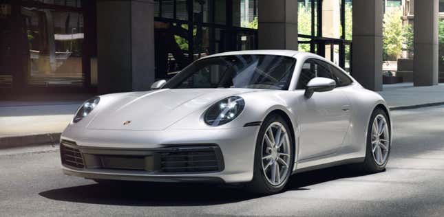 The 2022 Porsche 911 Carrera in Ice Grey Metallic.