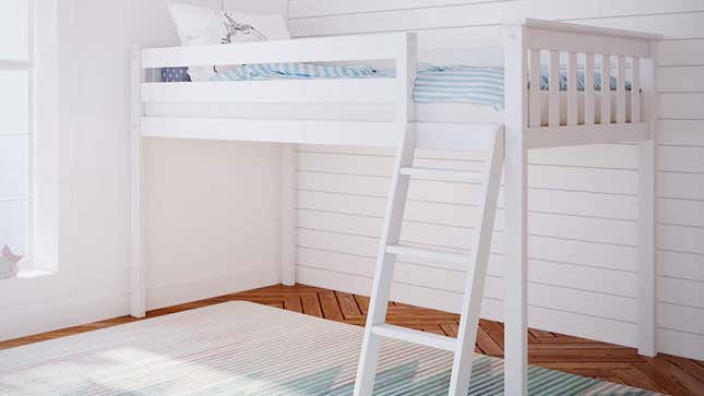 Max &amp; Lily Solid Wood Twin-Size Low Loft Bed | $224 | Amazon