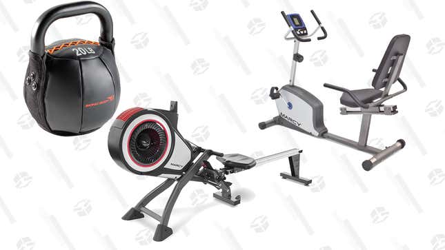 Bionic Body Soft Kettlebell | $35 | Amazon
Marcy Recumbent Exercise Bike | $193 | Amazon
Marcy Foldable Turbine Rowing Machine | $341 | Amazon