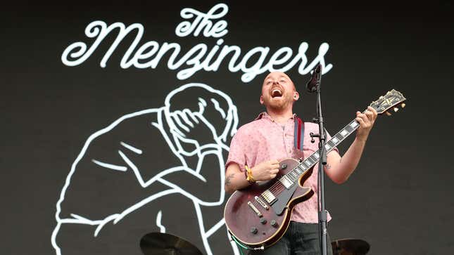 A photo of The Menzingers on stage at Governors Ball. 