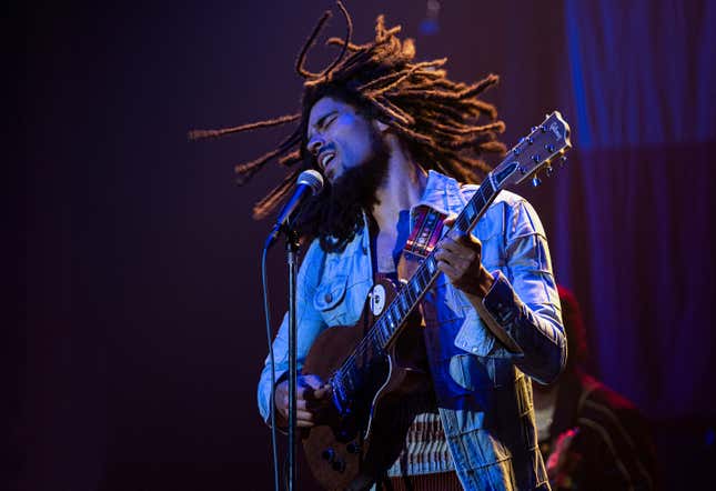 This image released by Paramount Pictures shows Kingsley Ben-Adir in &quot;Bob Marley: One Love.&quot; (Chiabella James/Paramount Pictures via AP)