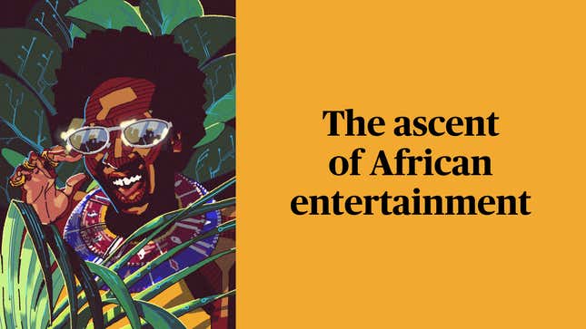 Portrait of a cool Kenyan woman with sunglasses surrounded by leaves
