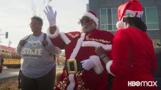 Image for article titled A Man Attacked for his Black Santa Display Decides to Become a Black Santa Himself