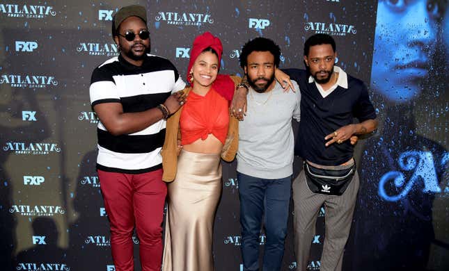 Brian Tyree Henry,left; Zazie Beetz, Donald Glover and Lakeith Stanfield at FX’s “Atlanta Robbin’ Season” FYC Event on June 8, 2018 in North Hollywood, California. 