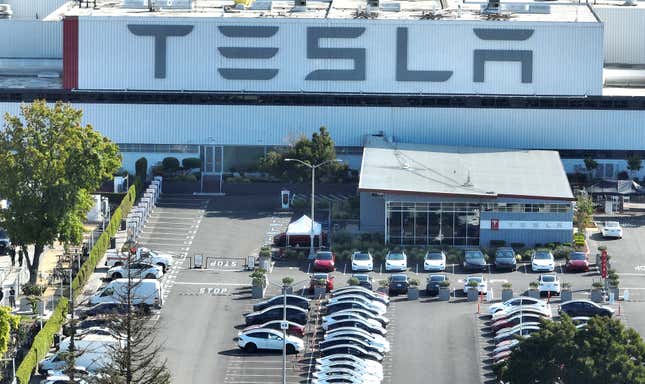 Tesla’s sprawling gigafactory in Fremont, California. 