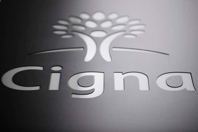 FILE - The Cigna Corp., logo is displayed at the headquarters of the health insurer, Nov. 26, 2018, in Philadelphia. The Cigna Group will sell its Medicare Advantage business to another insurer, Health Care Service Corp., for about $3.7 billion. Cigna said Wednesday, Jan. 31, 2024, the deal also includes a supplemental benefits business and Medicare prescription drug coverage. (AP Photo/Matt Rourke, File)