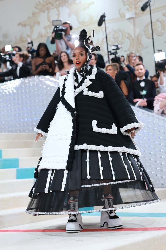 Janelle Monáe attends The 2023 Met Gala Celebrating “Karl Lagerfeld: A Line Of Beauty” at The Metropolitan Museum of Art on May 01, 2023 in New York City.