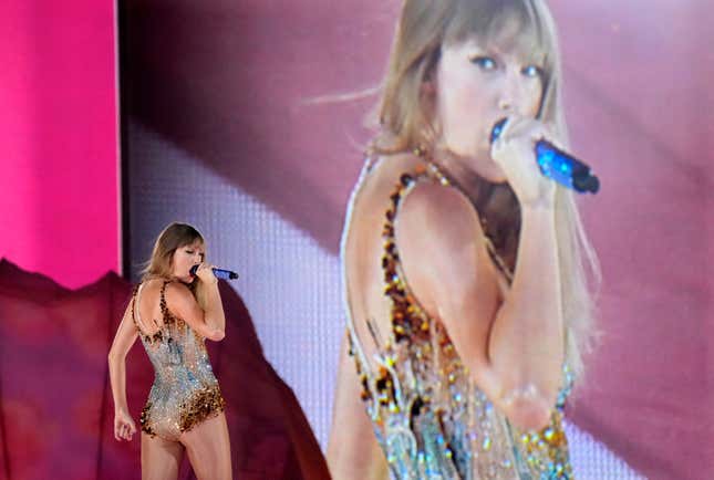 FILE - Taylor Swift performs during &quot;The Eras Tour&quot; in Los Angeles on Aug. 7, 2023. Swift is releasing her &quot;Taylor Swift: The Eras Tour” concert film on Oct. 13. (AP Photo/Chris Pizzello, File)