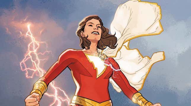 Crop of The New Champion of Shazam #! showing Mary with lightning around her. 