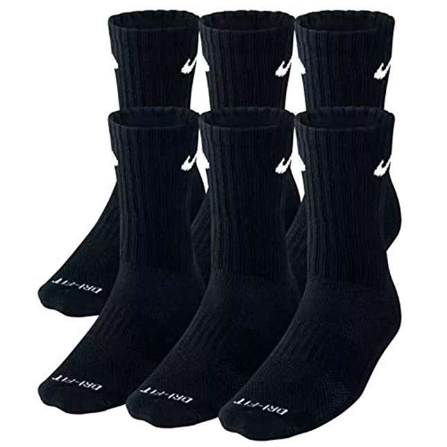 Image for article titled NIKE Plus Cushion Socks (6-Pair) (L (Men&#39;s 8-12 / Women&#39;s 10-13), Now 20% Off