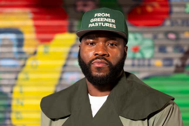 Martins Imhangbe attends the LABRUM London show during London Fashion Week on February 19, 2023 in London, England.