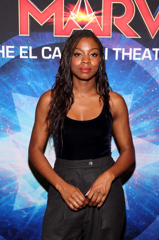 LOS ANGELES, CALIFORNIA - NOVEMBER 09: Nia DaCosta attends THE MARVELS Fan Screening Surprise Talent Appearance at El Capitan Theatre in Hollywood, California on November 09, 2023.