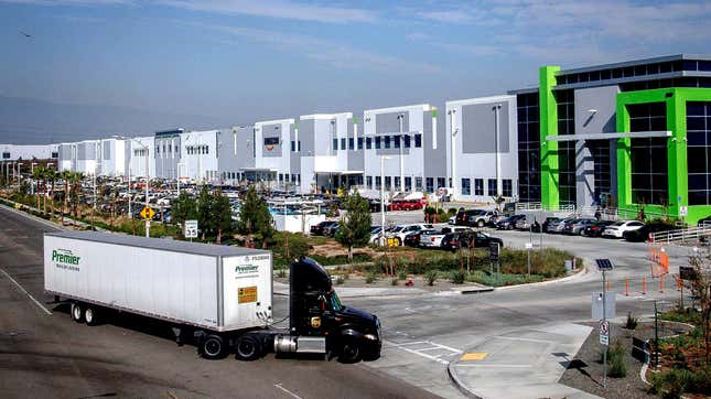 An Amazon Warehouse in Eastvale, California