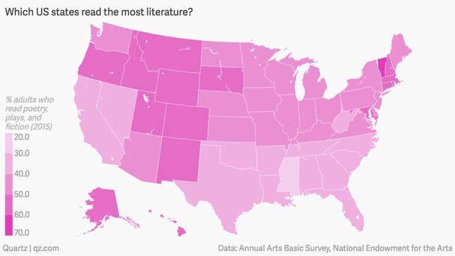 Map: Which US states read the most?