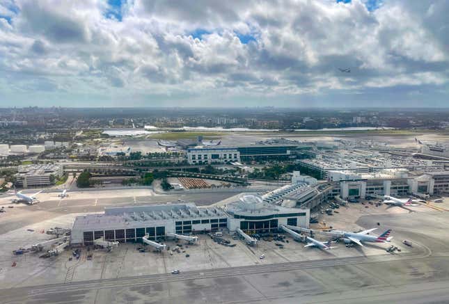 Aerial view of Miami International Airport (MIA) pictured on December 24, 2020 in Miami, Florida.