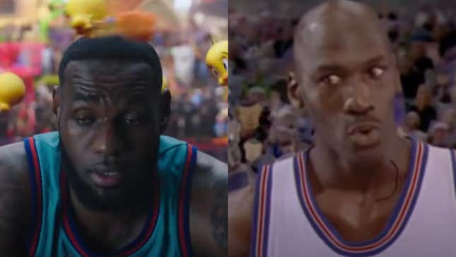 LeBron James in Space Jam: A New Legacy (2021); Michael Jordan in Space Jam (1996)