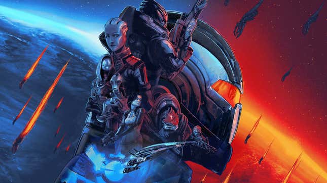 Mass Effect Legacy Collection art shows the series' characters. 