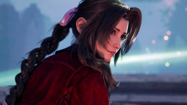 Aerith looks over her shoulder.