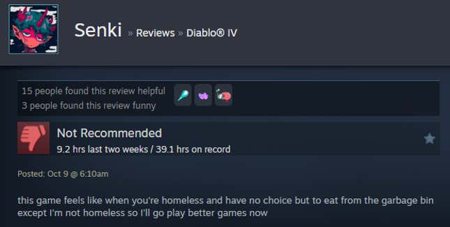 Image for article titled Diablo 4: Vessel Of Hatred, As Told By Steam Reviews